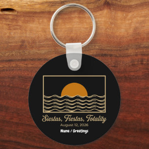 Siestas Fiestas Totality Spain Solar Eclipse 2026 Keychain