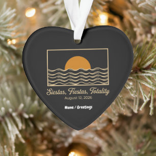 Siestas Fiestas Totality Spain Solar Eclipse 2026 Ornament