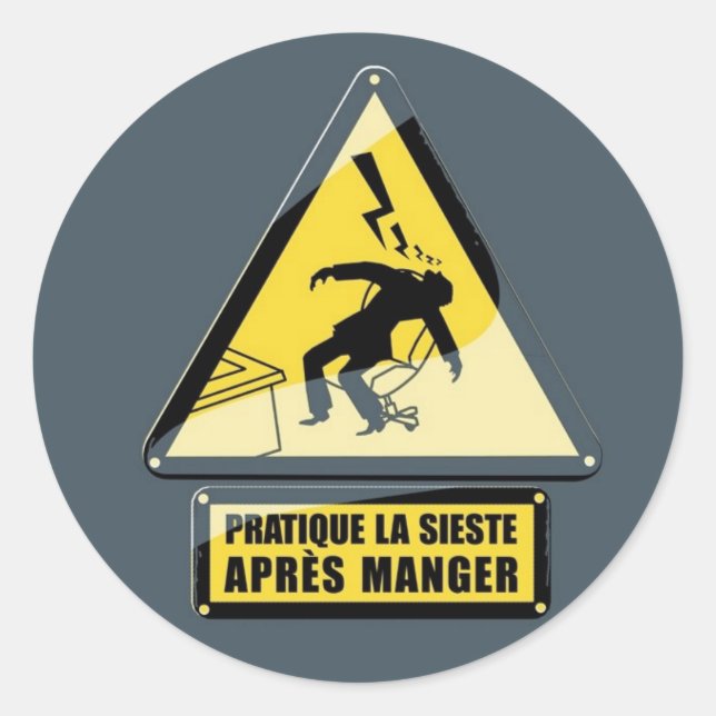 Sieste Classic Round Sticker (Front)