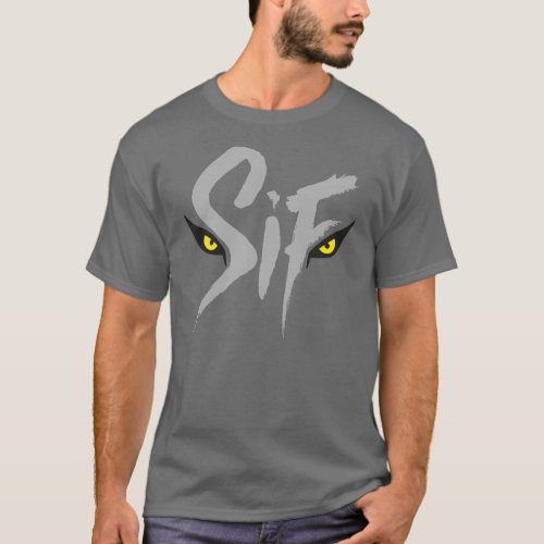 Sif the Great Grey Wolf Typography T_Shirt
