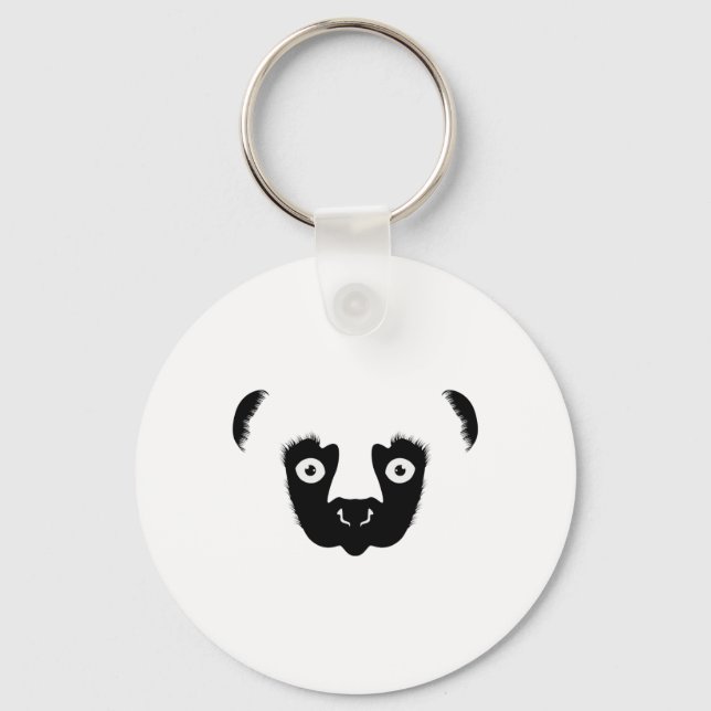 Sifaka Face Silhouette Keychain (Front)