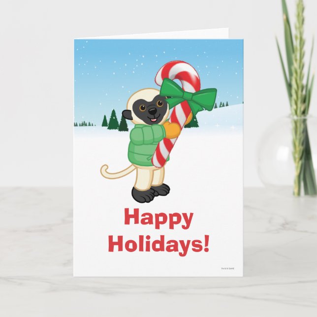 Sifaka Lemur Holiday Card (Front)