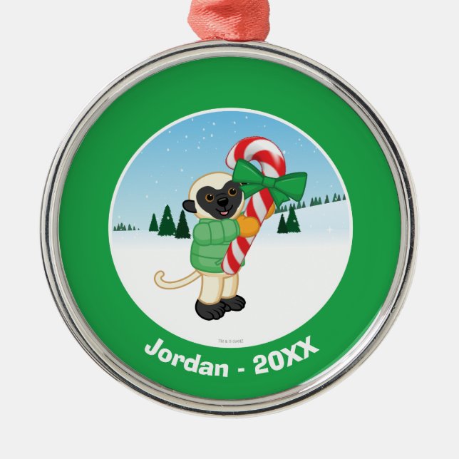 Sifaka Lemur Metal Ornament (Front)