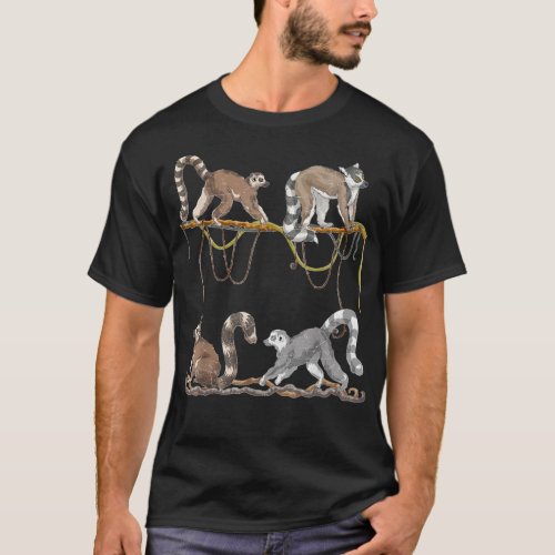 Sifakas Monkey Zoo Animal Lover Madagascar Lemur T_Shirt