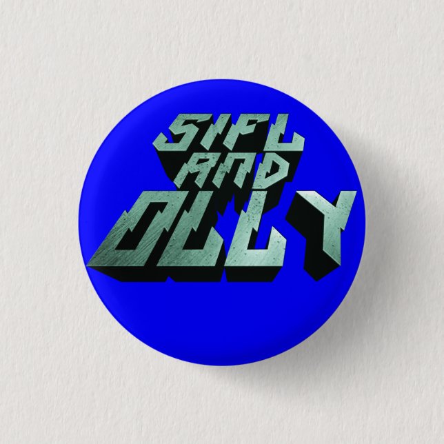 Sifl and Olly Metal Logo Button(Blue) Pinback Button (Front)