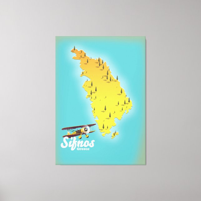 Sifnos Greece retro map Canvas Print (Front)