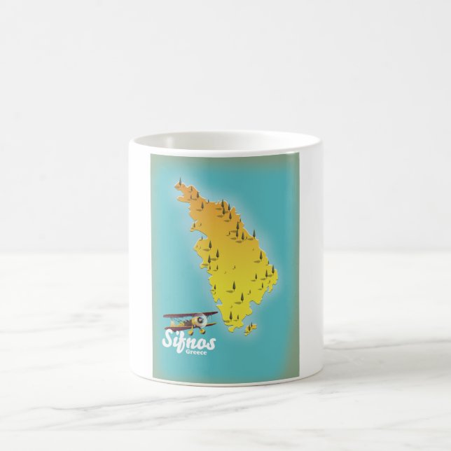 Sifnos Greece retro map Coffee Mug (Center)