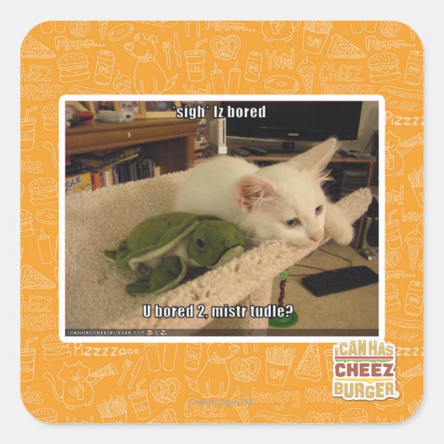 Sigh. Iz bored Square Sticker (Front)