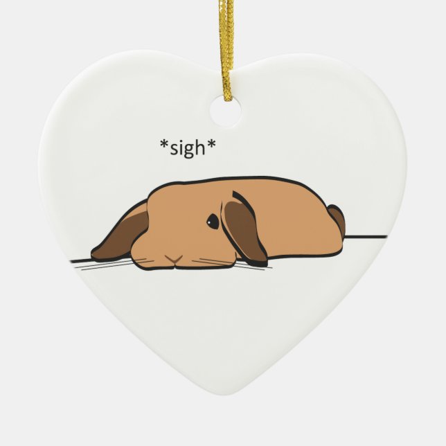 SIGHING LOP CERAMIC ORNAMENT (Front)