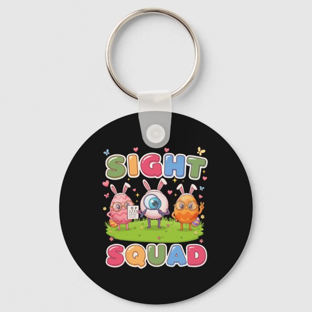Sight Squad Easter Day Optometrist Hoppy Optician  Keychain (Front)