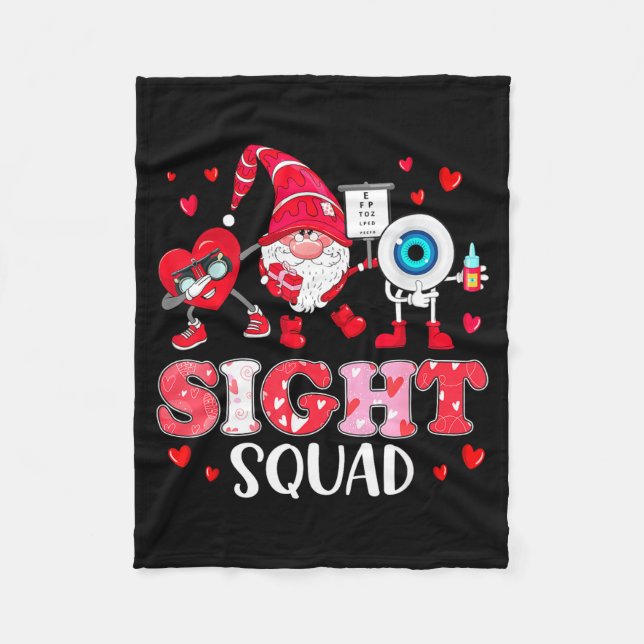 Sight Squad Optician Optometrist Dabbing Heart Val Fleece Blanket (Front)