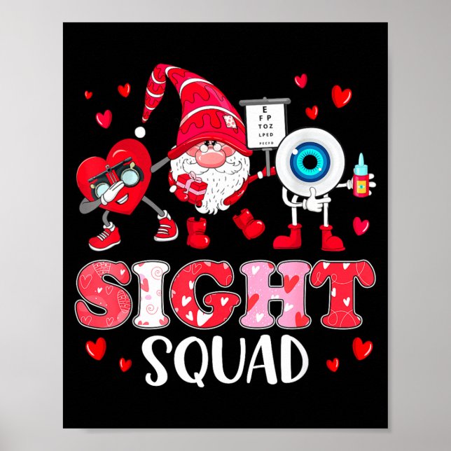 Sight Squad Optician Optometrist Dabbing Heart Val Poster (Front)