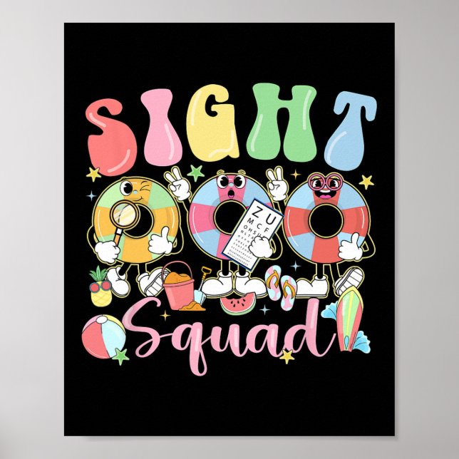 Sight Squad Summer Vibes Funny Optometry Ophthalmo Poster (Front)