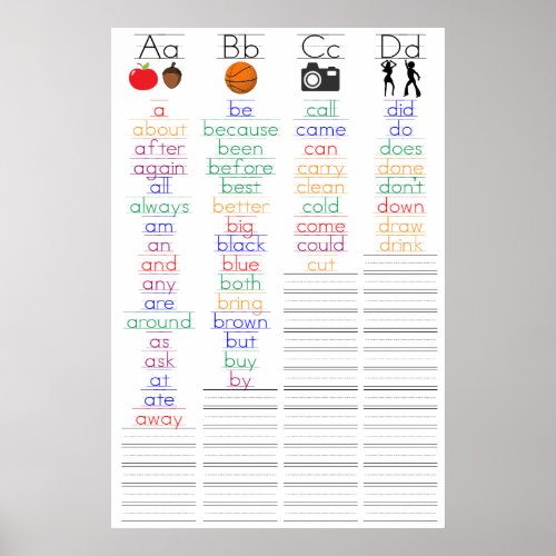 Sight Word Poster A_D