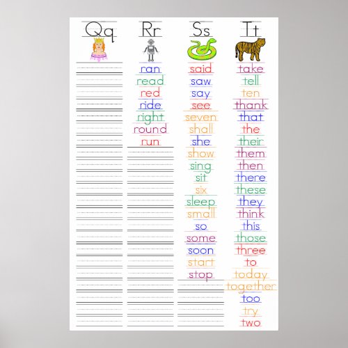 Sight Word Poster Q_T