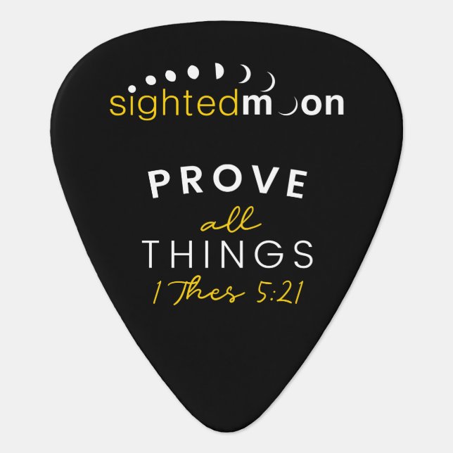 Sighted Moon Scripture Guitar Pick (Front)