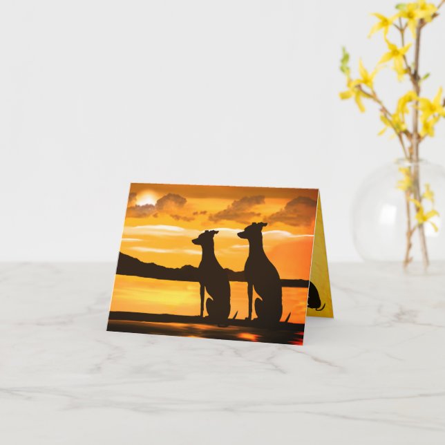 Sighthound Sunrise Card (Yellow Flower)