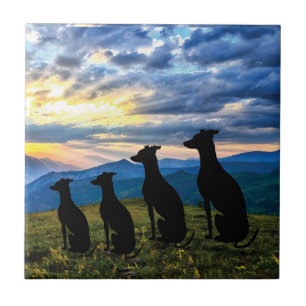 Sighthound Sunset  Ceramic Tile