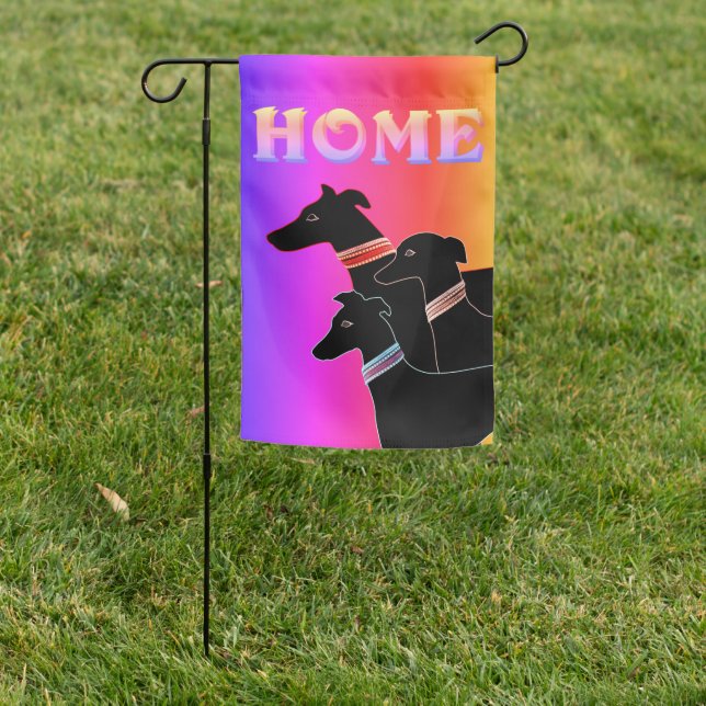 Sighthound Trio Garden Flag (In SItu)