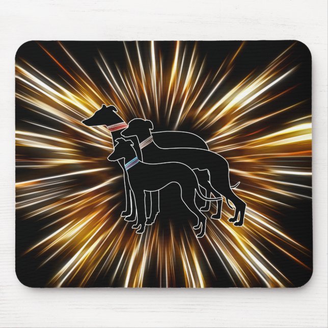 Sighthound Trio Silhouettes V1 Mouse Pad (Front)