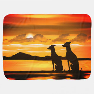 Sighthounds - Greyhound Sunrise Baby Blanket