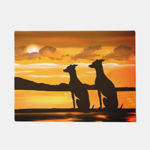 Sighthounds _ Greyhound Sunrise  Doormat