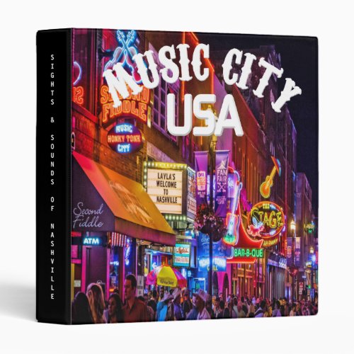 Sights  Sounds of Nashville Photo Album 3 Ring Binder