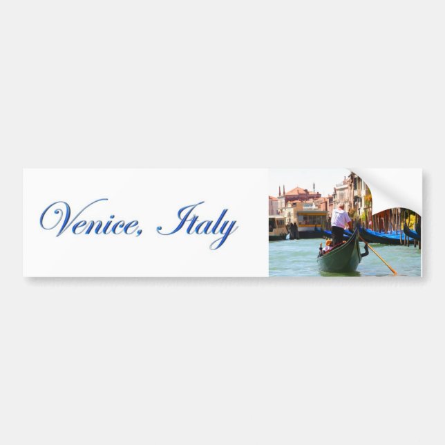 Sightseeing By Gondola Venice Italy Bumper Sticker (Front)