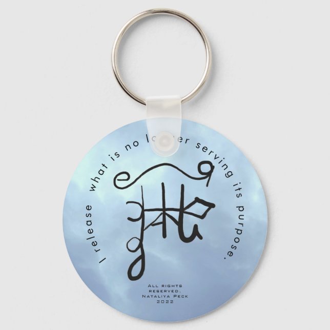 Sigil Art for Releasing and Letting Go Keychain (Front)