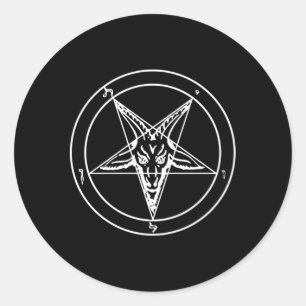 Sigil Baphomet Pentagram Occult Satanic Goat Head Classic Round Sticker