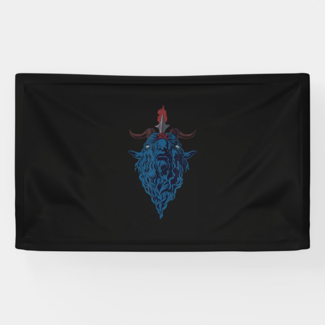Sigil Of Baphomet Goat Of Mendes Satan Dark Goth Banner (Horizontal)