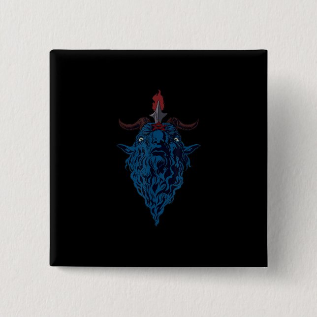 Sigil Of Baphomet Goat Of Mendes Satan Dark Goth Button (Front)
