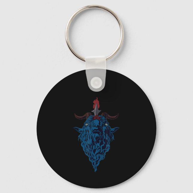 Sigil Of Baphomet Goat Of Mendes Satan Dark Goth Keychain (Front)