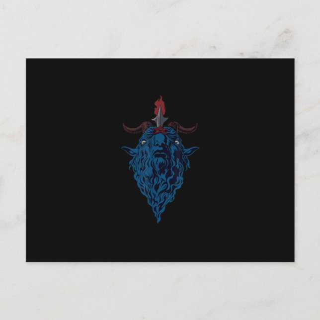 Sigil Of Baphomet Goat Of Mendes Satan Dark Goth Postcard (Front)
