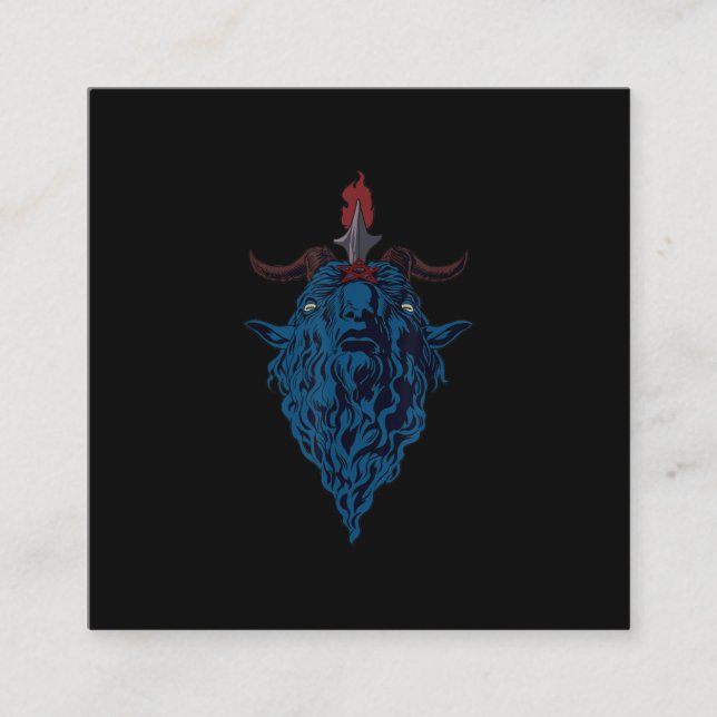 Sigil Of Baphomet Goat Of Mendes Satan Dark Goth Square Business Card (Front)