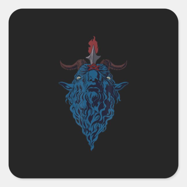 Sigil Of Baphomet Goat Of Mendes Satan Dark Goth Square Sticker (Front)