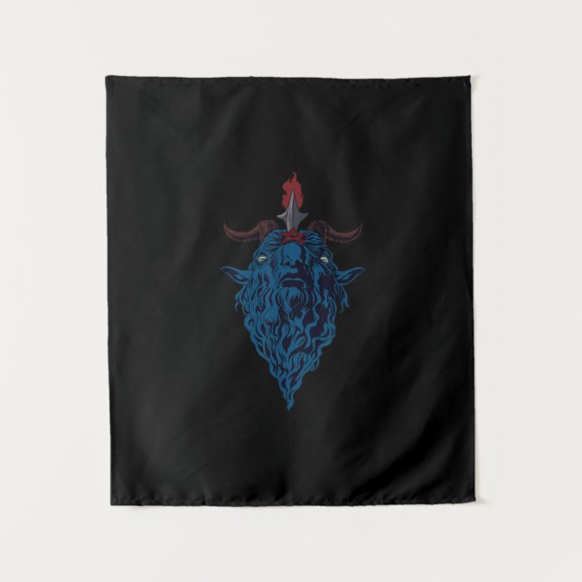 Sigil Of Baphomet Goat Of Mendes Satan Dark Goth Tapestry (Front)