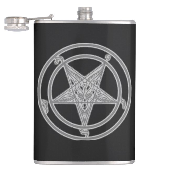 Sigil Of Baphomet Hip Flask (Opened)
