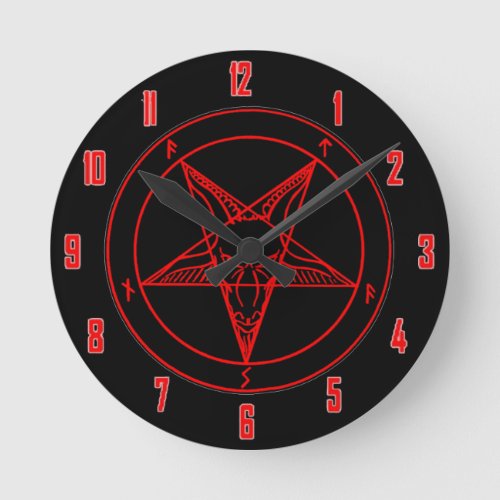 SIGIL of BAPHOMET Round Clock