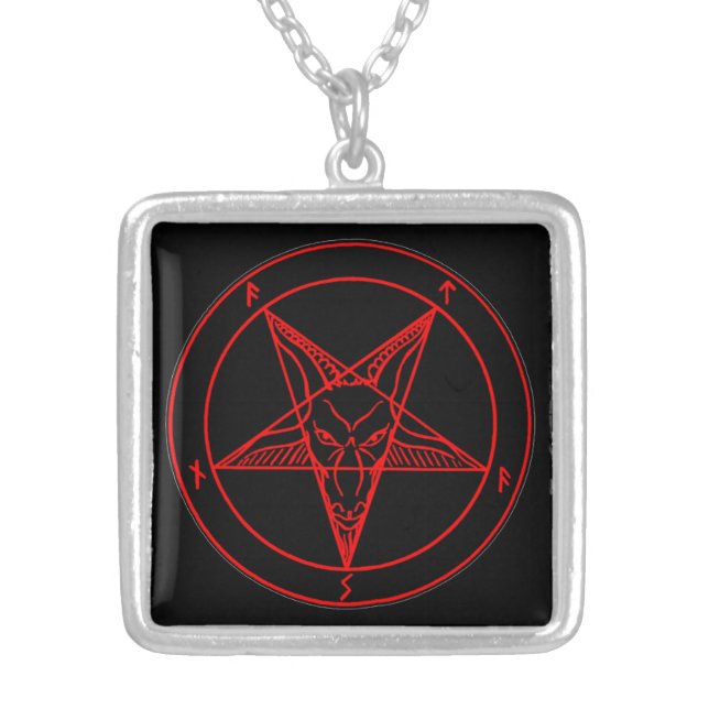 SIGIL of BAPHOMET Silver Plated Necklace (Front)