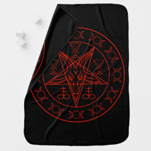 Sigil of Baphomet triple moon and sigil of lucifer Baby Blanket