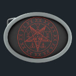 Sigil of Baphomet triple moon and sigil of lucifer Belt Buckle<br><div class="desc">Sigil of Baphomet triple moon and sigil of lucifer

Red Baphomet Pentagram,  baphomet goat,  goth gifts for him,  goth gifts for her,  Satanic feminist church of satan spells,  witchery,  witchcraft</div>