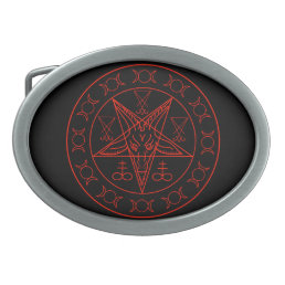 Sigil of Baphomet triple moon and sigil of lucifer Belt Buckle