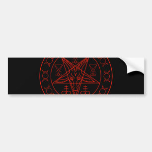 Sigil of Baphomet triple moon and sigil of lucifer Bumper Sticker