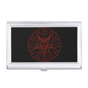 Sigil of Baphomet triple moon and sigil of lucifer Business Card Case