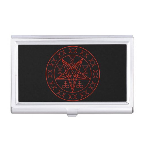 Sigil of Baphomet triple moon and sigil of lucifer Business Card Case