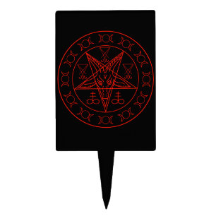 Sigil of Baphomet triple moon and sigil of lucifer Cake Topper