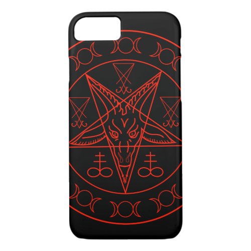 Sigil of Baphomet triple moon and sigil of lucifer iPhone 87 Case