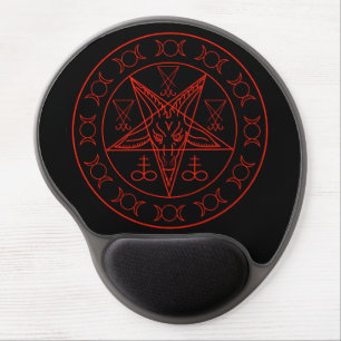 Sigil of Baphomet triple moon and sigil of lucifer Gel Mouse Pad