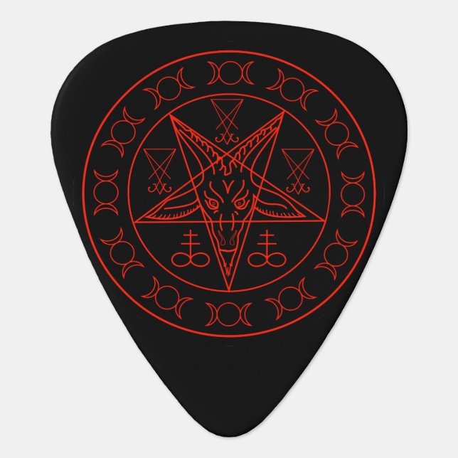 Sigil of Baphomet triple moon and sigil of lucifer Guitar Pick (Front)